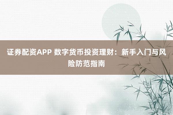 证券配资APP 数字货币投资理财：新手入门与风险防范指南