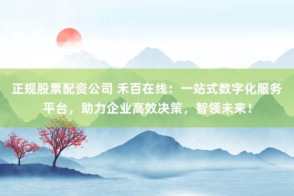 正规股票配资公司 禾百在线：一站式数字化服务平台，助力企业高效决策，智领未来！