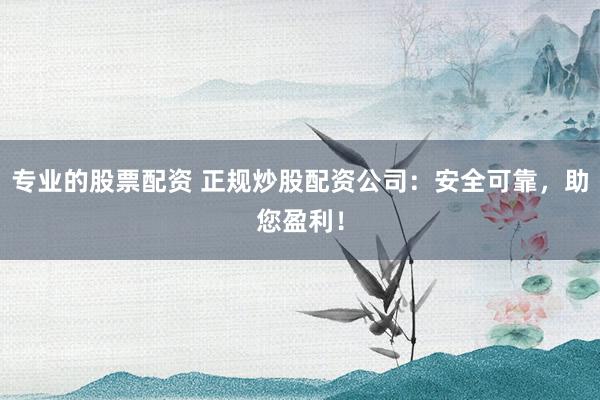 专业的股票配资 正规炒股配资公司：安全可靠，助您盈利！