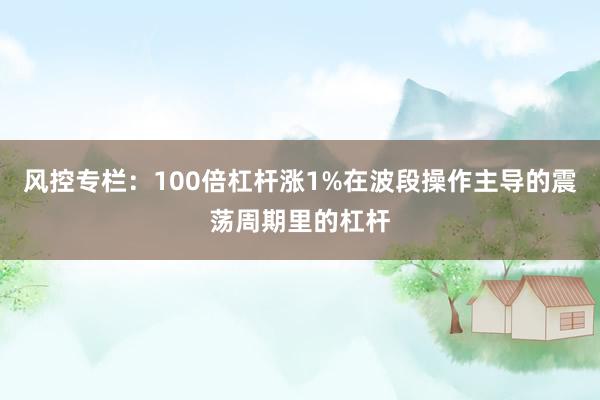 风控专栏：100倍杠杆涨1%在波段操作主导的震荡周期里的杠杆